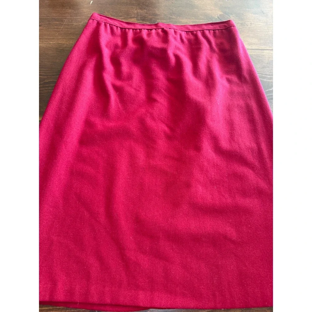 Vintage Russ Togs Red Skirt Suit Blazer Midi Pencil Skirt 2 Piece Set Womens